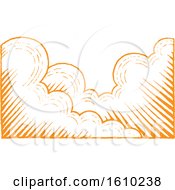 Clipart Of A Sketched Sky With Orange Clouds Royalty Free Vector Illustration by cidepix