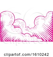 Clipart Of A Sketched Sky With Pink Clouds Royalty Free Vector Illustration by cidepix