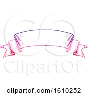 Clipart Of A Sketched Colorful Ribbon Banner Royalty Free Vector Illustration