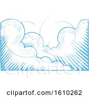 Clipart Of A Sketched Sky With Blue Clouds Royalty Free Vector Illustration by cidepix