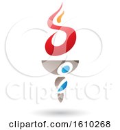 Clipart Of A Flaming Torch With Letter S Shaped Fire Royalty Free Vector Illustration