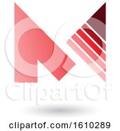 Clipart Of A Striped Red Letter M Royalty Free Vector Illustration