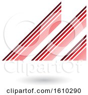 Poster, Art Print Of Retro Abstract Diagonal Stripes Red Letter M