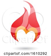 Clipart Of A Flame Shaped Red And Orange Letter M Royalty Free Vector Illustration