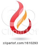 Poster, Art Print Of Fire Shaped Red And Orange Letter E