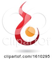 Clipart Of A Fire Shaped Red And Orange Letter B Royalty Free Vector Illustration