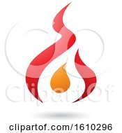 Clipart Of A Red And Orange Letter A Shaped Design Royalty Free Vector Illustration
