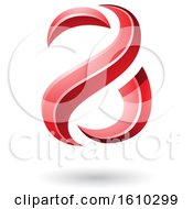Poster, Art Print Of Red Glossy Snake Shaped Letter A Design