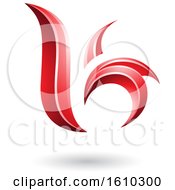 Clipart Of A Red Letter B Or K Royalty Free Vector Illustration