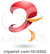 Clipart Of A Red And Orange Curvy Letter Z Royalty Free Vector Illustration