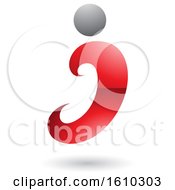 Clipart Of A Red And Gray Letter I Royalty Free Vector Illustration