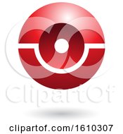 Clipart Of A Red Futuristic Sphere Royalty Free Vector Illustration