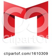 Clipart Of A Folded Paper Red Letter M Royalty Free Vector Illustration