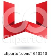 Poster, Art Print Of Red Folded Paper Letter W