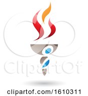 Clipart Of A Flaming Torch Royalty Free Vector Illustration by cidepix