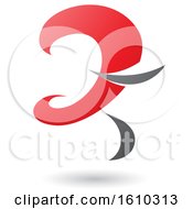 Clipart Of A Red And Gray Curvy Letter Z Royalty Free Vector Illustration