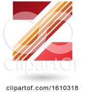 Clipart Of A Striped Red And Orange Letter Z Royalty Free Vector Illustration
