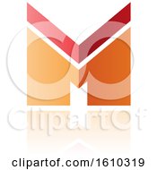 Poster, Art Print Of Thick Striped Red And Orange Letter M