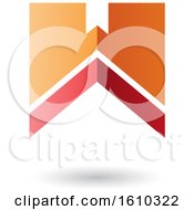 Poster, Art Print Of Thick Striped Red And Orange Letter W