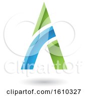 Clipart Of A Blue And Green Letter A Design Royalty Free Vector Illustration