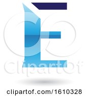 Clipart Of A Blue Letter E Royalty Free Vector Illustration by cidepix