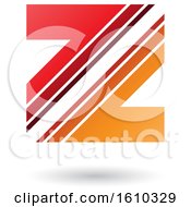 Poster, Art Print Of Striped Red And Orange Letter Z
