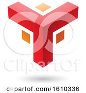 Clipart Of A Red And Orange Corner Design Royalty Free Vector Illustration
