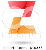 Clipart Of A Red And Orange Folded Paper Styled Letter Z Royalty Free Vector Illustration