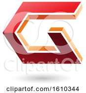Clipart Of A Red And Orange Angled Letter G Royalty Free Vector Illustration