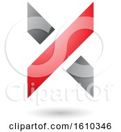 Clipart Of A Red And Gray Letter X Royalty Free Vector Illustration