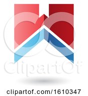 Clipart Of A Thick Striped Red And Blue Letter W Royalty Free Vector Illustration