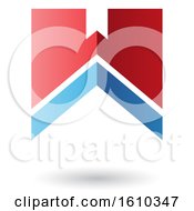 Poster, Art Print Of Thick Striped Red And Blue Letter W