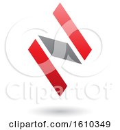 Clipart Of A Red And Gray Letter N Royalty Free Vector Illustration