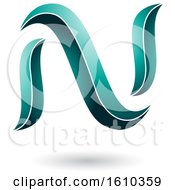 Poster, Art Print Of Persian Green Letter N