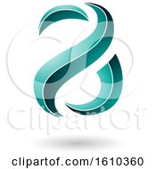 Clipart Of A Turquoise Lined Snake Shaped Letter A Design Royalty Free Vector Illustration