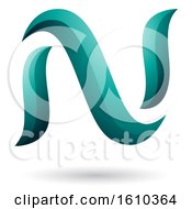Clipart Of A Persian Green Letter N Royalty Free Vector Illustration