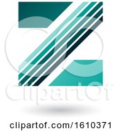 Clipart Of A Striped Persian Green Letter Z Royalty Free Vector Illustration