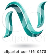 Poster, Art Print Of Persian Green Letter N