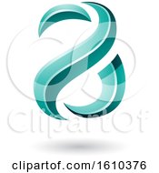 Poster, Art Print Of Turquoise Glossy Snake Shaped Letter A Design
