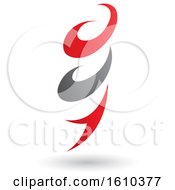 Clipart Of A Red And Gray Twister Royalty Free Vector Illustration