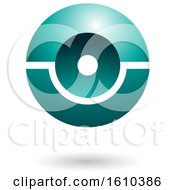 Clipart Of A Persian Green Futuristic Sphere Royalty Free Vector Illustration