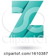 Clipart Of A Persian Green Folded Paper Styled Letter Z Royalty Free Vector Illustration
