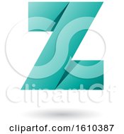 Poster, Art Print Of Persian Green Folded Paper Styled Letter Z