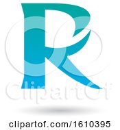 Poster, Art Print Of Gradient Turquoise And Blue Letter R