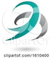 Clipart Of A Turquoise And Gray Twister Royalty Free Vector Illustration