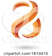 Clipart Of An Orange Lined Snake Shaped Letter A Design Royalty Free Vector Illustration