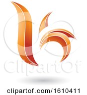 Clipart Of An Orange Letter B Or K Royalty Free Vector Illustration