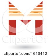 Poster, Art Print Of Striped Orange Letter M