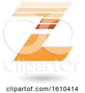 Clipart Of A Striped Orange Letter Z Royalty Free Vector Illustration
