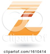 Poster, Art Print Of Striped Orange Letter Z